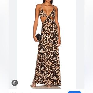 Agua Bendita Selene Balam Animal Print Maxi Dress